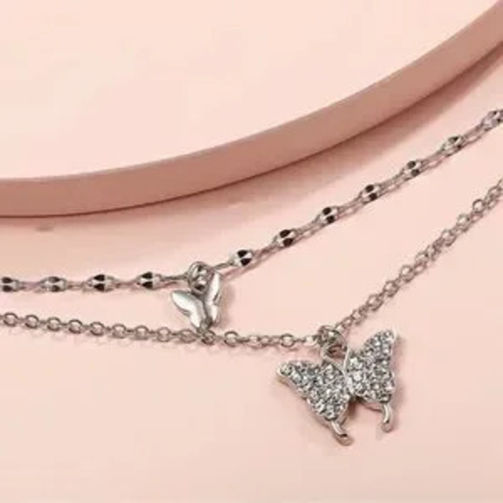 Beautiful Butterfly?Silver?Anklet - Picture 2 of 3